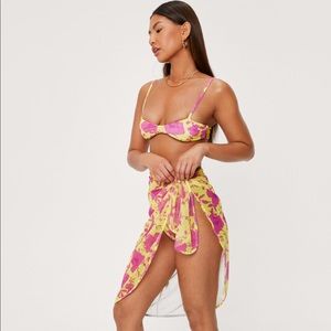 Nasty Gal Bold Floral Print Bikini
